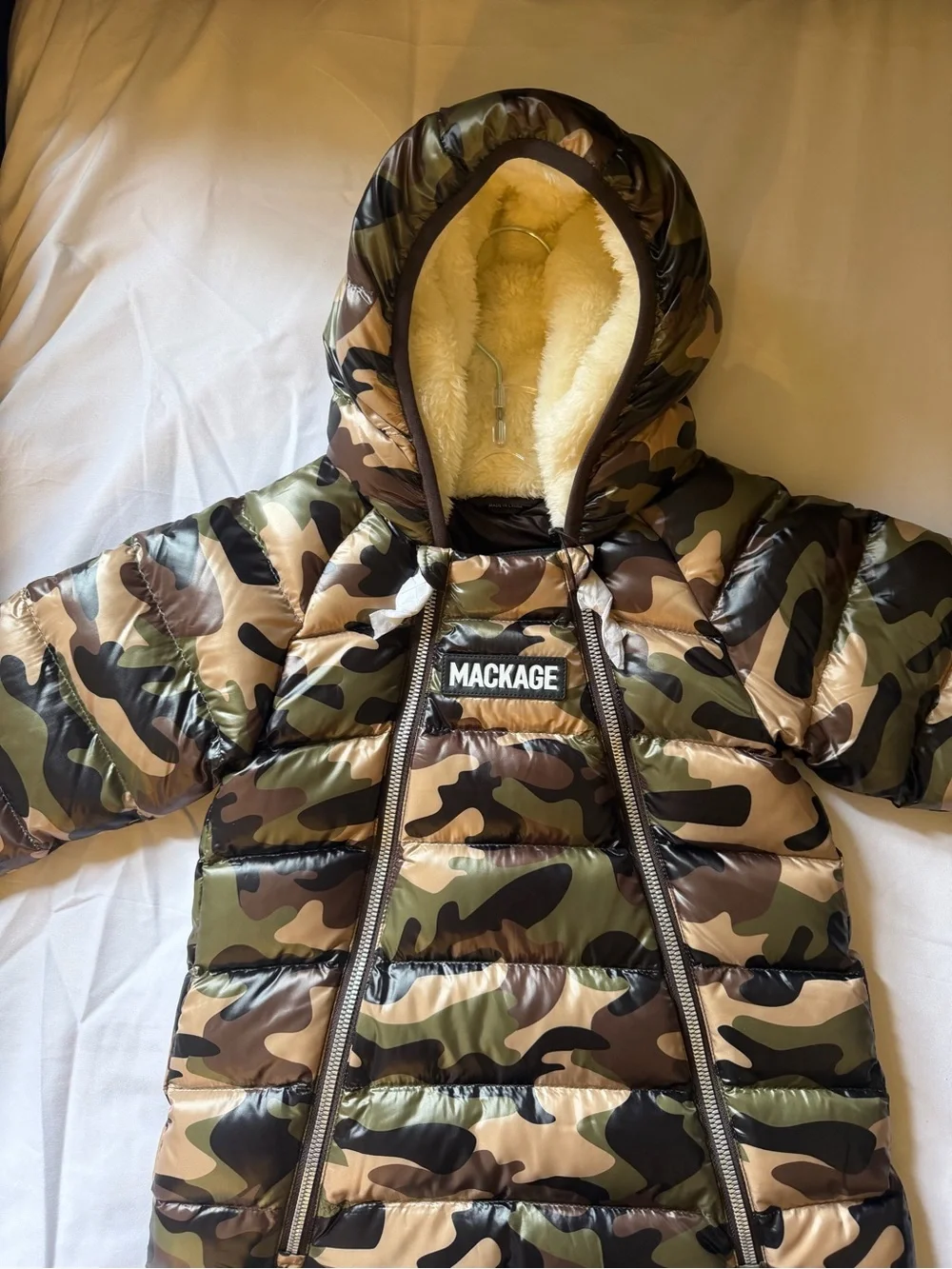 Mackage Kids Camo Puffer Snowsuit - Green/Brown